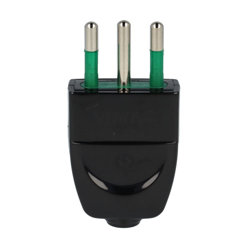 VIMAR 00201 - Spina 2P+T 10A S11 con cavo assiale, nera