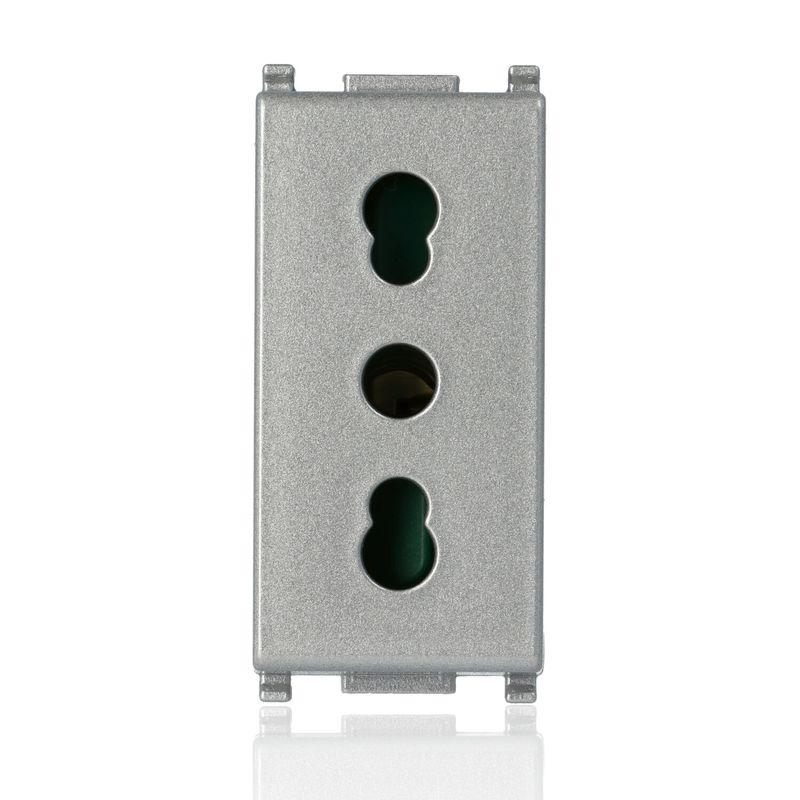 VIMAR 14203.SL - Presa bipasso 2P+T 16A P17/11 Silver (Plana)