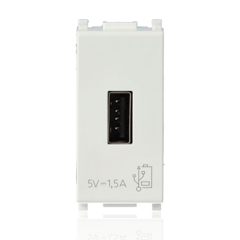 VIMAR 14292 - Unità alimentazione USB 5V1,5A 1M Bianco (Plana)