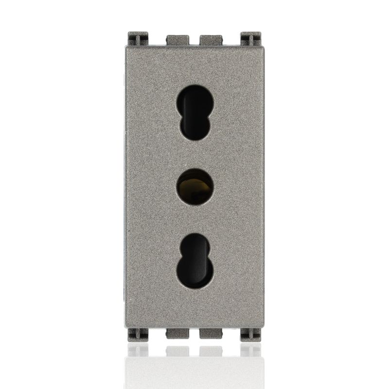 VIMAR 19203.M - Presa bipasso 2P+T 16A P17/11 Metal (Arkè)