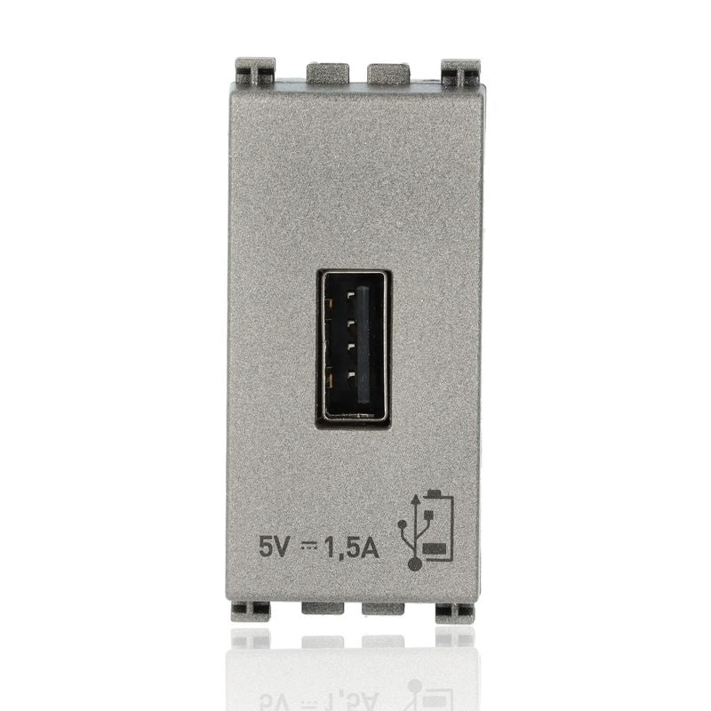 VIMAR 19292.M - Unità alimentazione USB 5V1,5A 1 modulo, Arkè Metal