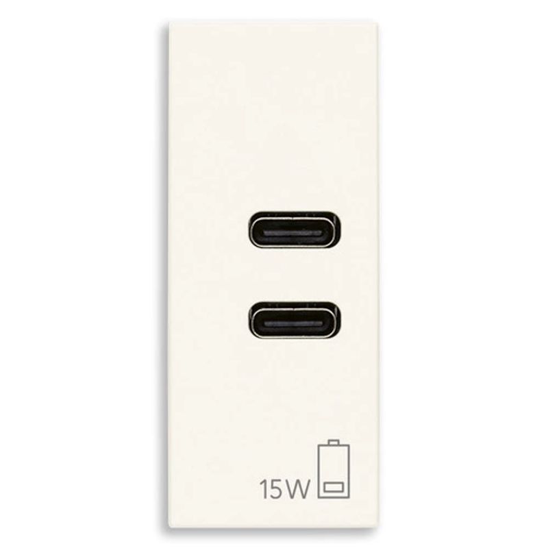 VIMAR 30292.CCB - Alimentatore USB C+C 15W 3A 5V bianco