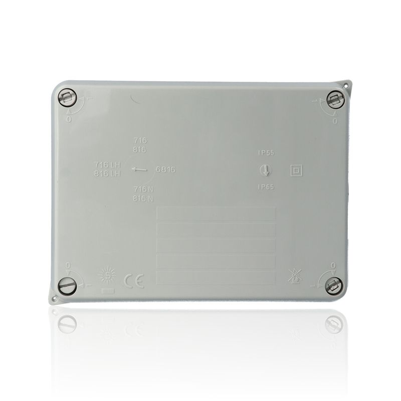 SOLERA 816 - Scatola di derivazione con coperchio a vite - IP56 - dim. int. 153 x 110 x 65 - pareti lisce - Grigio (alternativa Gewiss GW44206)