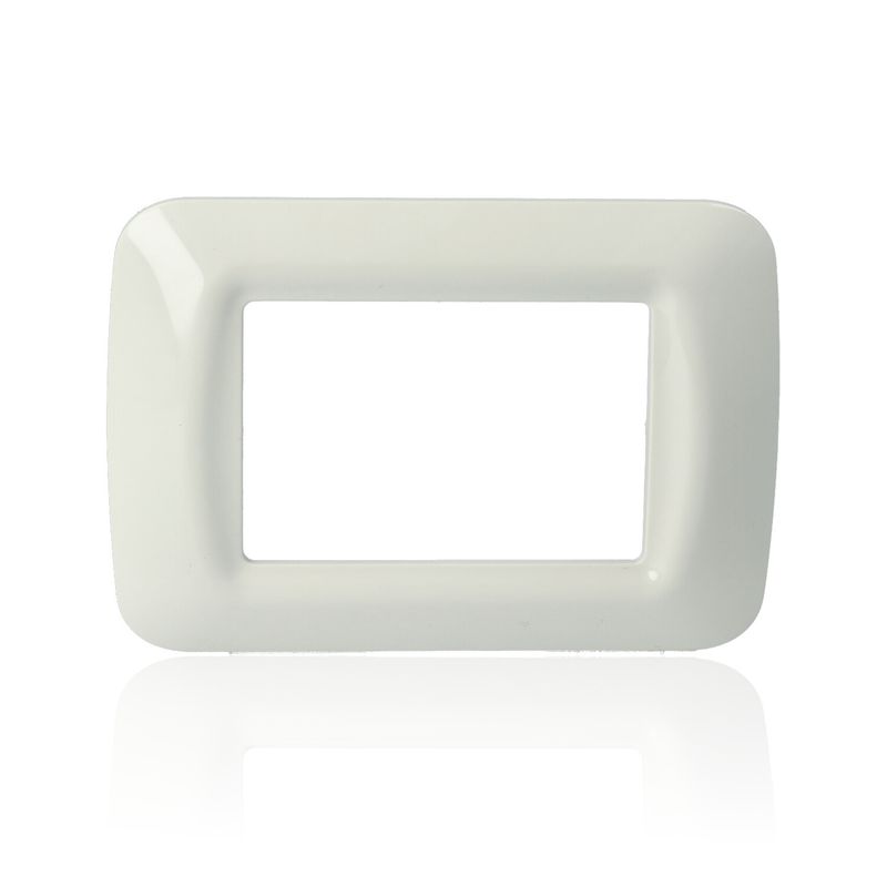 GEWISS GW22503 - Placca Top System - In Tecnopolimero Finitura Lucida - 3 Posti - Bianco Nuvola - System