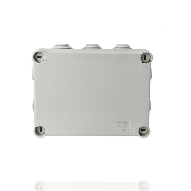 GEWISS GW44026 - Scatola di derivazione con coperchio e viti a 1/4 di giro - IP55 -dim. int. 150x110x70 - pareti con passacavi - Grigio