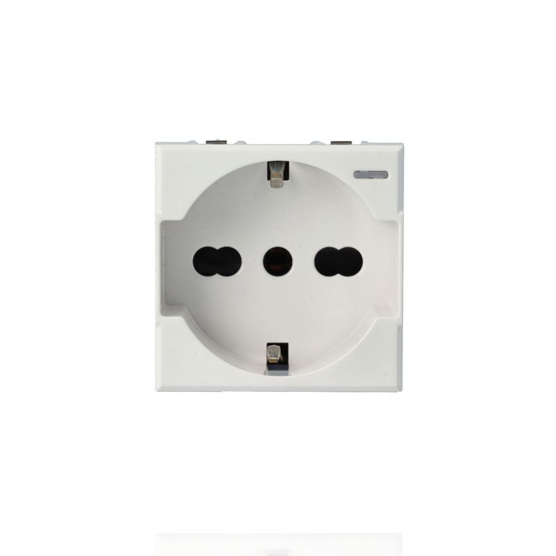 BTICINO HD4140A16 - Presa Standard Tedesco E Bipasso 10/16A 250 V Ac Con Led - Bianco - Axolute
