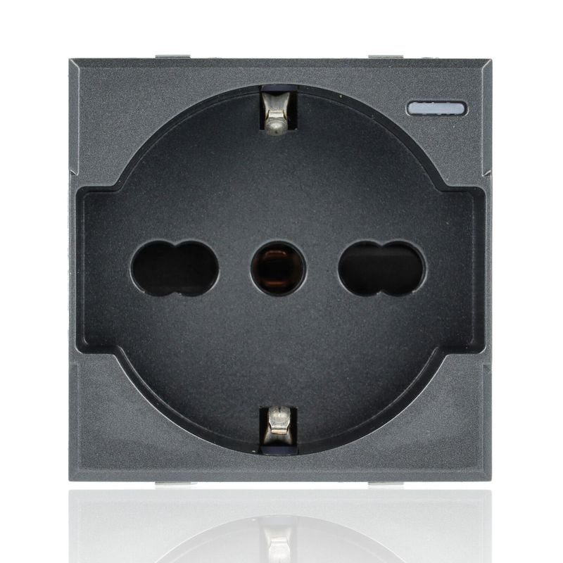 BTICINO HS4140/16 - Presa Standard Tedesco E Bipasso 10/16A 250 V Ac - Antracite - Axolute