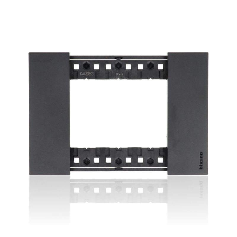 BTICINO KA4803KG - Placca 3 Moduli - Nero - Now