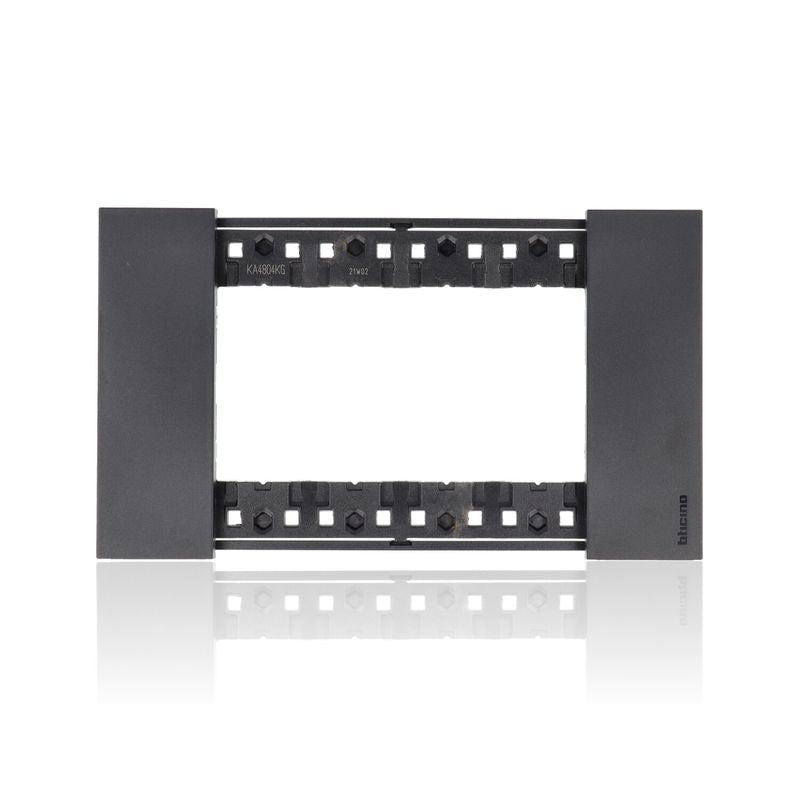 BTICINO KA4804KG - Placca 4 Moduli - Nero - Now