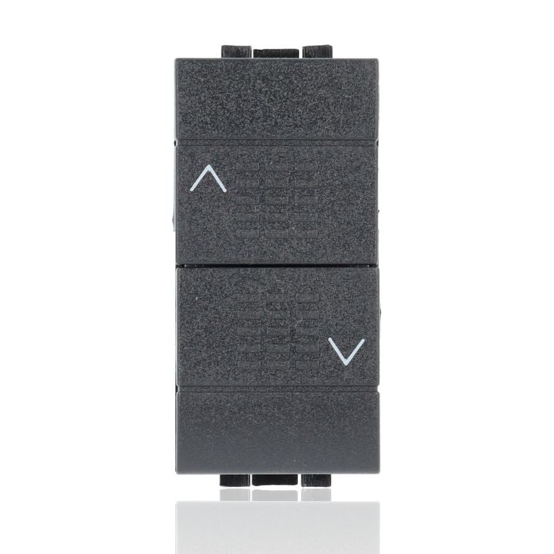 BTICINO L4037 - Pulsante Doppio (1P/No)+(1P/No) Interbloccato 10A 250 Vac - Antracite - LivingLight
