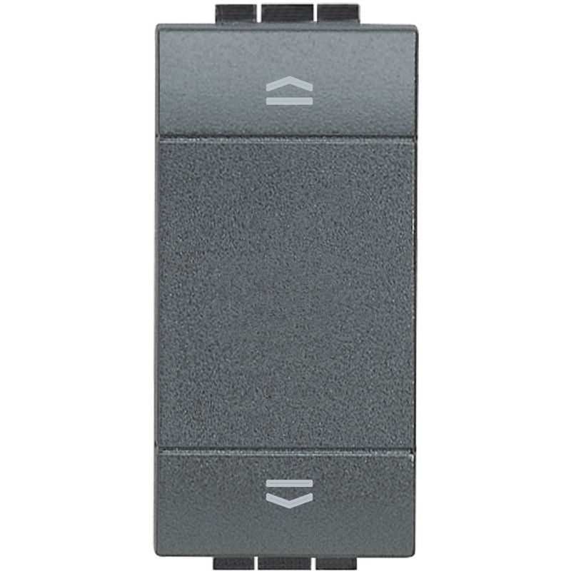 BTICINO L4037N - Pulsante Doppio Interbloccato 10A 250 Vac - Antracite - LivingLight