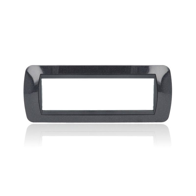 BTICINO L4807PA - Placca 7 Moduli - Acciaio Scuro - LivingLight