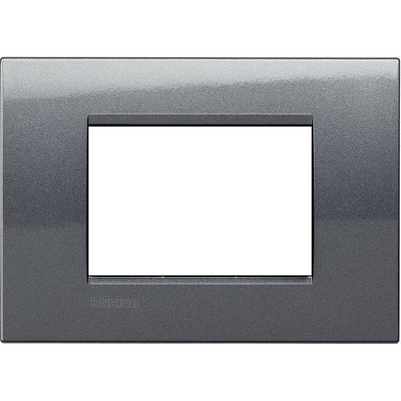 BTICINO LNA4803AC - Placca Acciaio 3 Posti Quadra Bticino Living