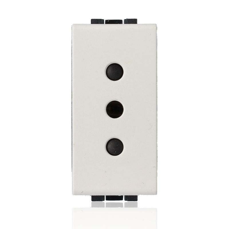 BTICINO N4113 - Presa 2P+T 10A 250 Vac - Interasse 19Mm - Alveoli Schermati - Bianco - LivingLight