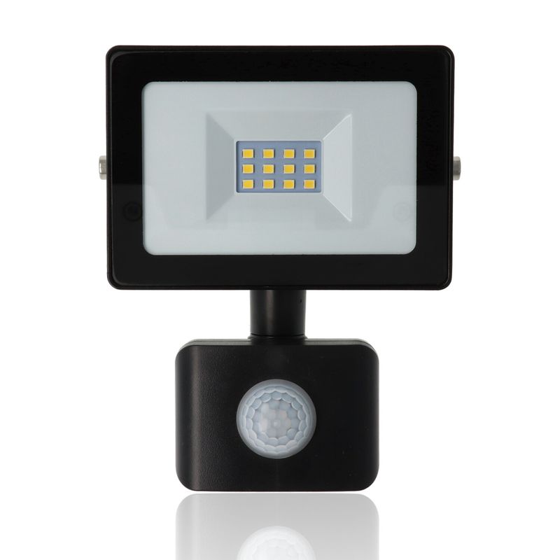 Proiettore LED con rilevatore di presenza, 10W, 220Vac, Luce Naturale, Nero