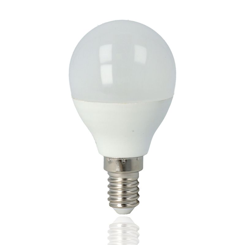 Lampadina Pallina LED, E14, 5W, 220Vac, Luce Calda