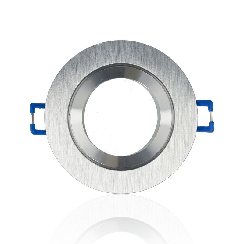 Porta faretto rotondo da incasso diam.84mm, Alluminio Spazzolato (senza portalampada)