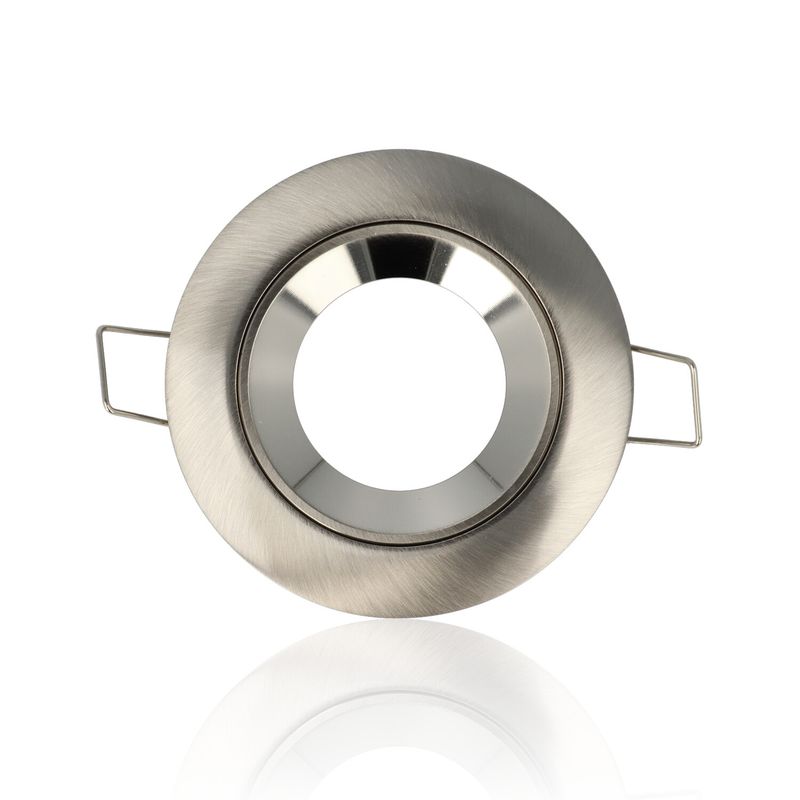 Porta faretto rotondo da incasso diam.79mm, GU10, Alluminio Spazzolato (Gamma Lusso)