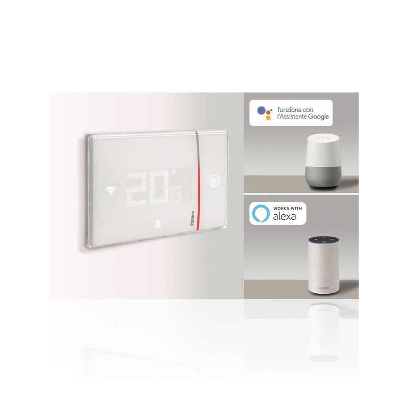 BTICINO X8000 - Smarther - Termostato Connesso Wi-Fi, Bianco, Google Assistant E Alexa - LivingLight