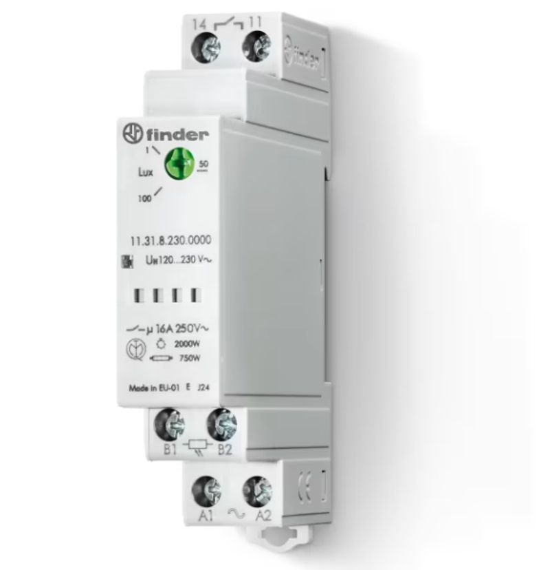 FINDER 113182300000POS - Interruttore Crepuscolare Modulare DIN 1NO 16A 230V AC