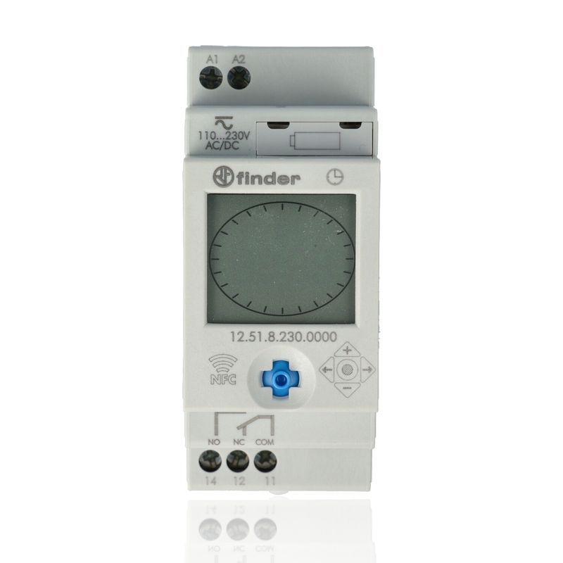 FINDER 125182300000 - Interruttore Orario Digitale NFC Giornaliero/Settimanale 1 Scambio 16A