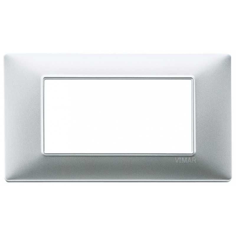 VIMAR 14654.20 - Placca 4 Moduli - Argento Opaco - Plana