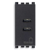 VIMAR 19292.CC - Alimentatore USB C+C 15W 3A 5V 1M grigio