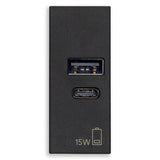 VIMAR 30292.AC15G - ALIMENTATORE USB A+C 15W 5V 1M NERO