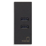 VIMAR 30292.CCG - Alimentatore USB C+C 15W 3A 5V nero