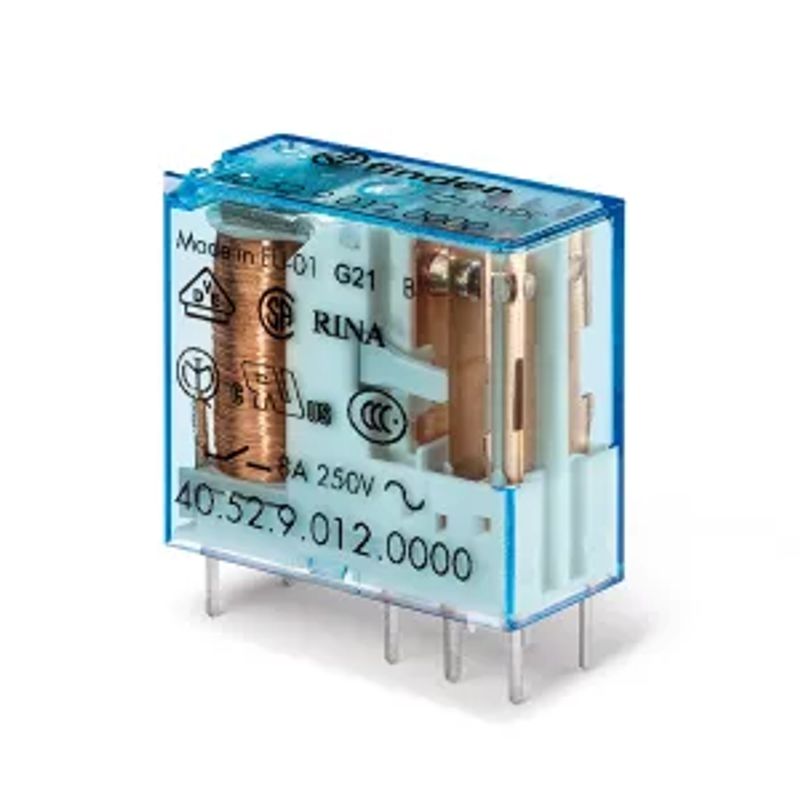 FINDER 405290120000 - Rele Industriale Finder Bobina 12V DC 2 Contatti 8A