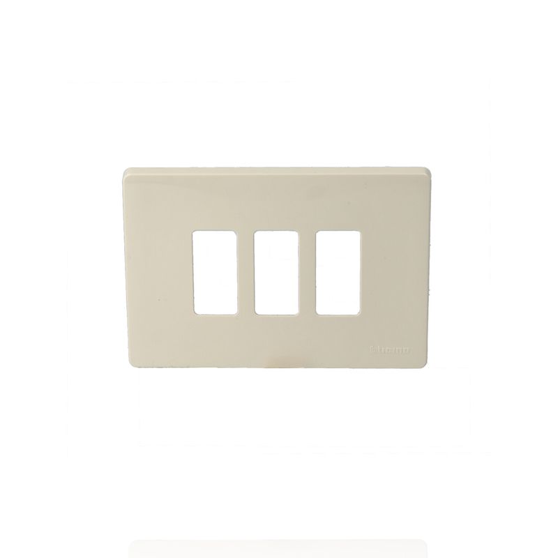 BTICINO 503/3/R - Placca 3 Posti Per Scatola Rettangolare In Resina Con Aggancio Graduale Per Supporto 503R - Magic