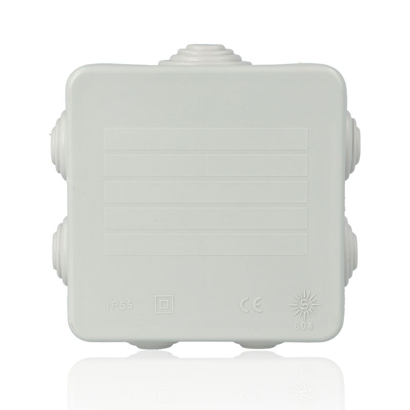 SOLERA 604 - Scatola di derivazione con coperchio a pressione - IP55 -dim. int. 80x80x35 - pareti con passacavi - Grigio  (alternativa Gewiss GW40403)