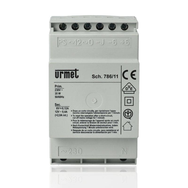URMET 786/11 - Alimentatore citofonico base con generatore di nota (230 Vca)