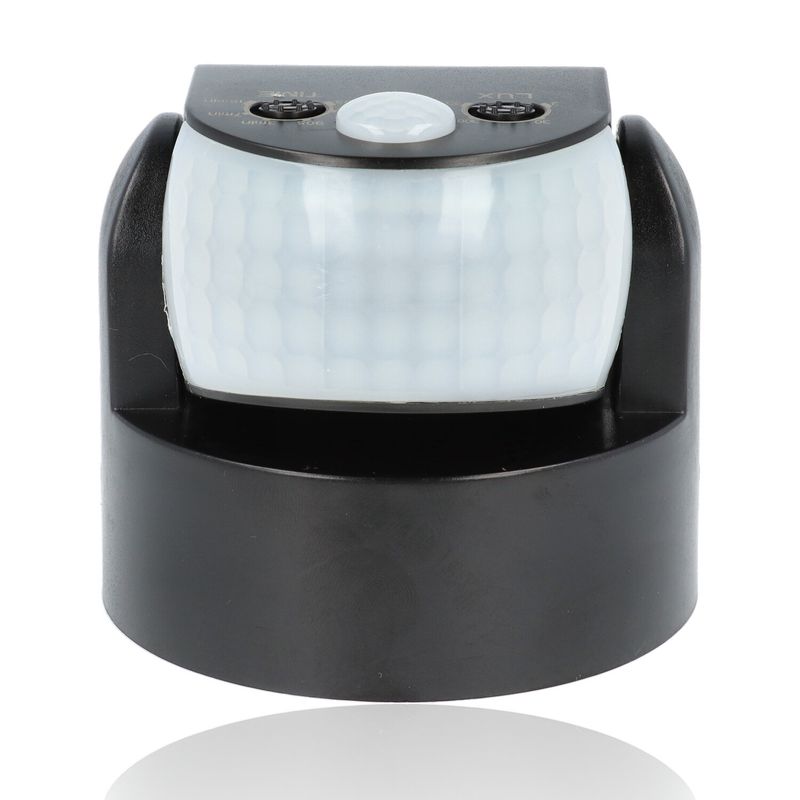 Rilevatore di presenza ad infrarossi da parete IP65 180°/360° - Nero