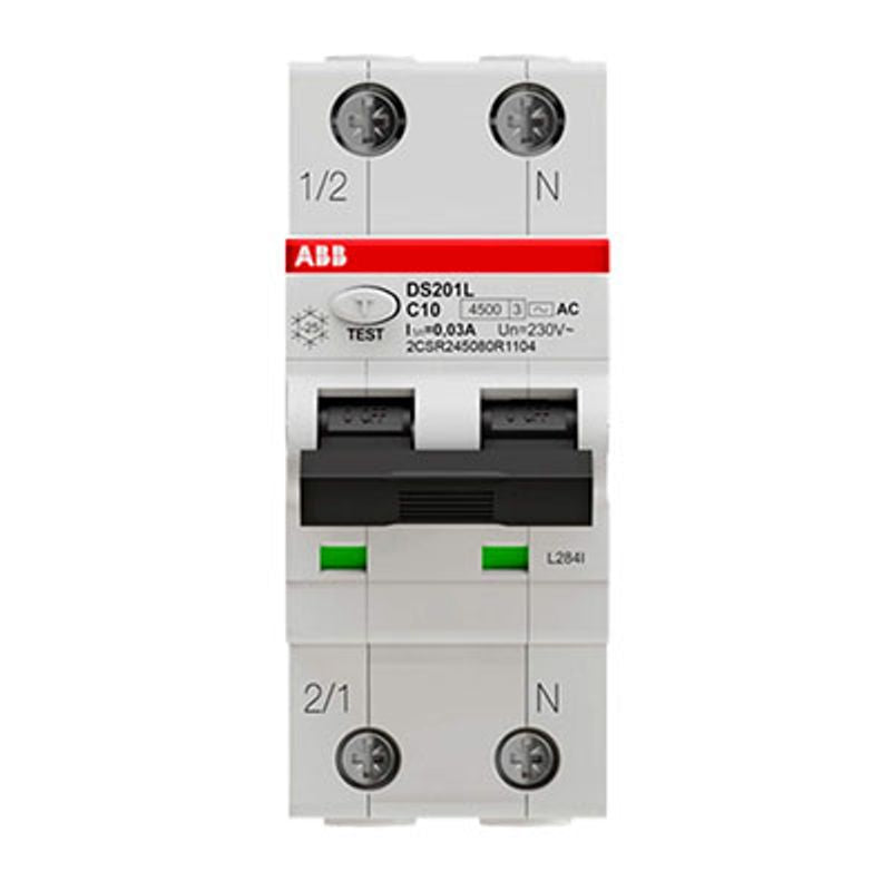 ABB DS201LHC16AC30 - DS201 LH Interruttore Differenziale Magnetotermico 4,5KA 1P+N 30ma 2 moduli classe AC