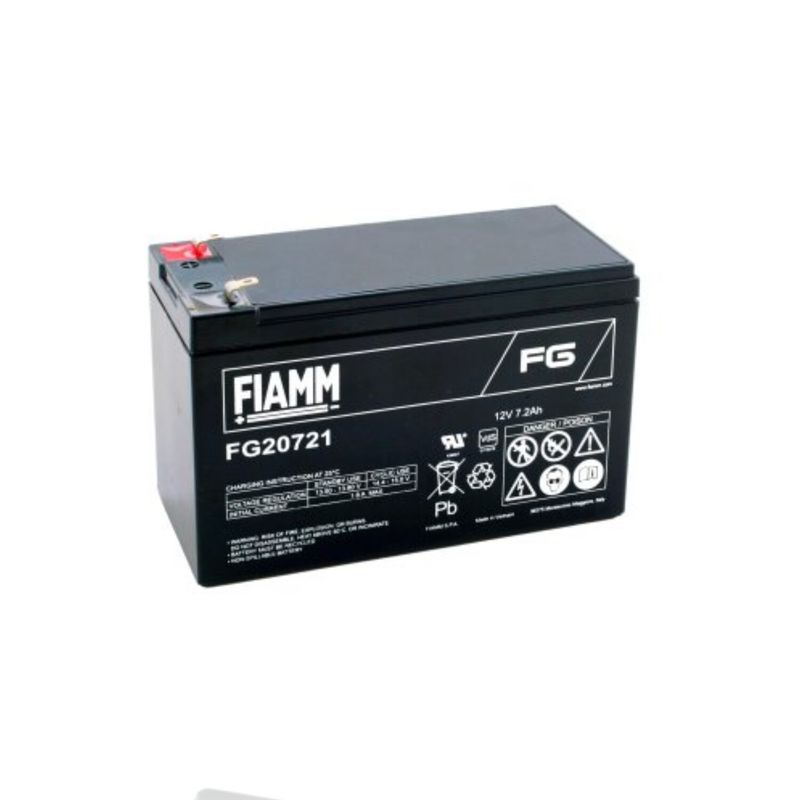 FIAMM FG20721 - Batteria ricaricabile, Piombo-acido, 12V, 7.2Ah, Spina piatta, 4.8 mm
