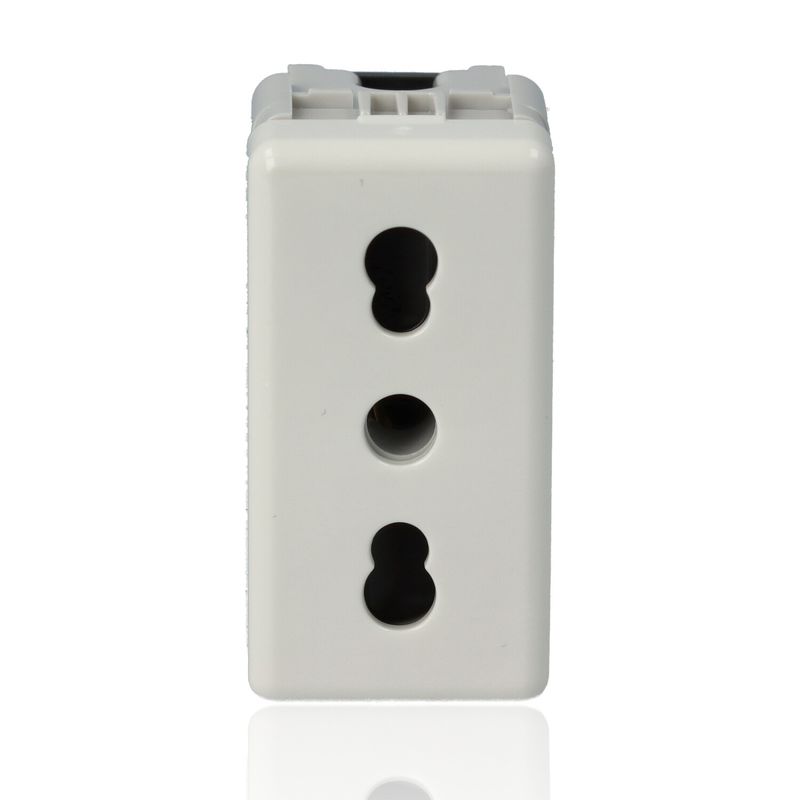 GEWISS GW20203 - Presa Standard Italiano 250V Ac - 2P+T 16A Bivalente - P11-P17 - 1 Modulo - System White
