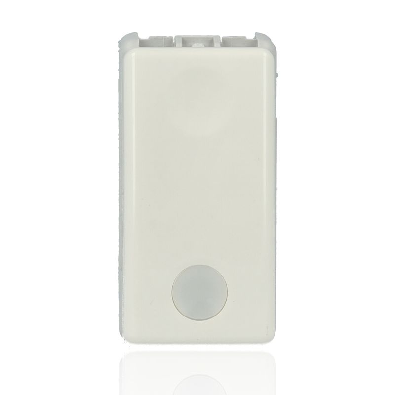 GEWISS GW20515 - Pulsante UnIPolare 250V Ac - Na 10A - Luminoso 230V Ac - Con Lente Neutra Sostituibile - 1 Modulo - System White