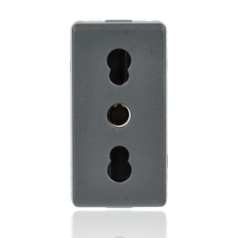 GEWISS GW21203 - Presa Standard Italiano 2P+T 16A Bivalente P11-P17 1M Nera