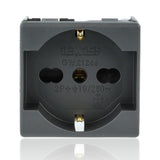 GEWISS GW21246 - Presa Italiano/Tedesco 2P+T 16A Bivalente P40 2M Nera
