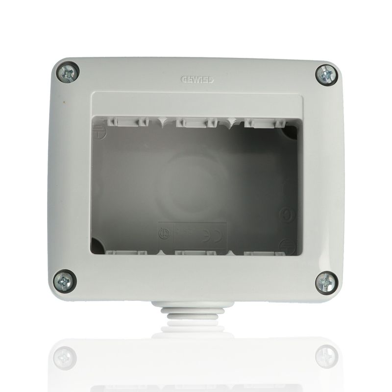 GEWISS GW27003 - Contenitore Per Apparecchi System - Protetto - 3 Posti - Grigio Ral 7035 - IP40