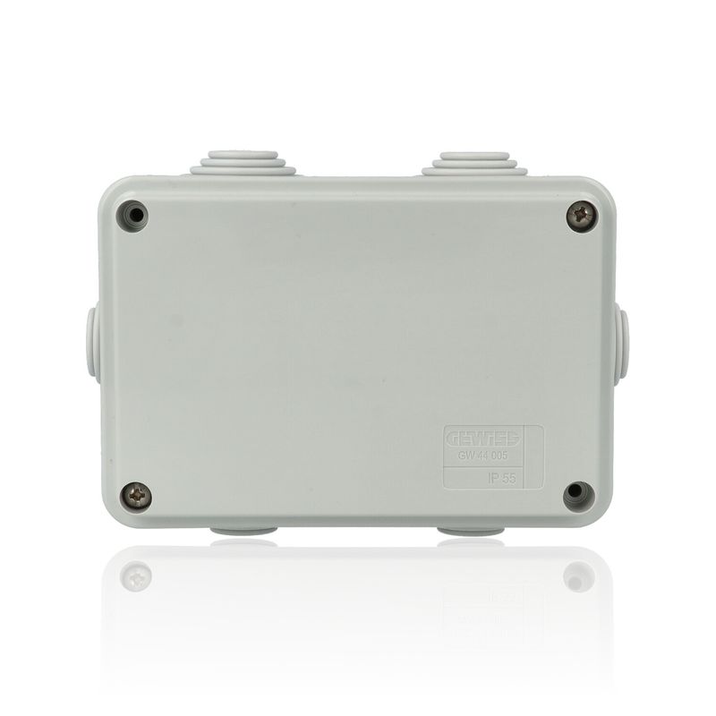 GEWISS GW44005 - Scatola di derivazione con coperchio a vite - IP55 -dim. int. 120x80x50 - pareti con passacavi - Grigio