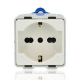GEWISS GW64212 - Adattatore da industriale a civile 1  Spina 2P+T 16A 230V e 1 presa 2P+T bivalente P30-17