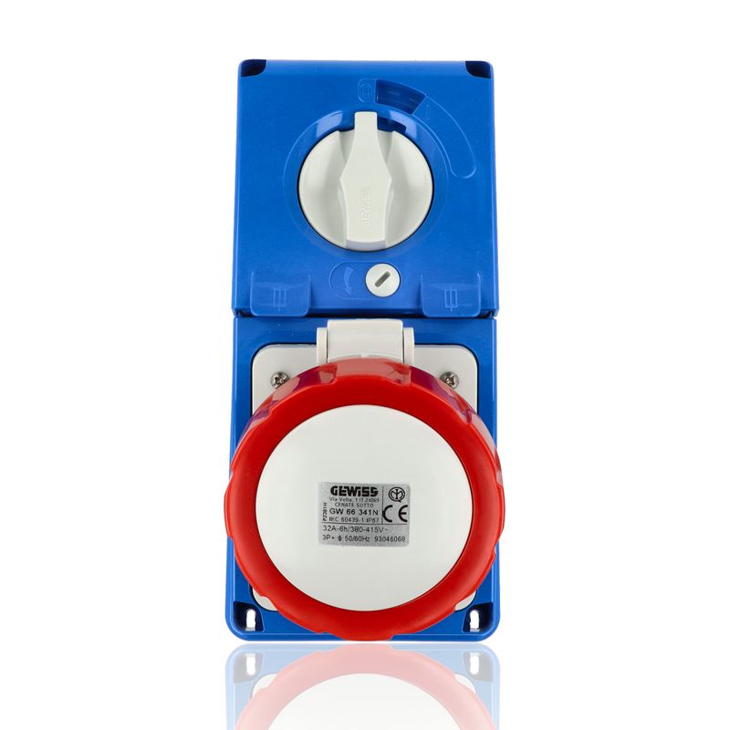 GEWISS GW66341N - Presa Interbloccata Verticale 3P+T 32A 400V 6H IP67 Fusibili