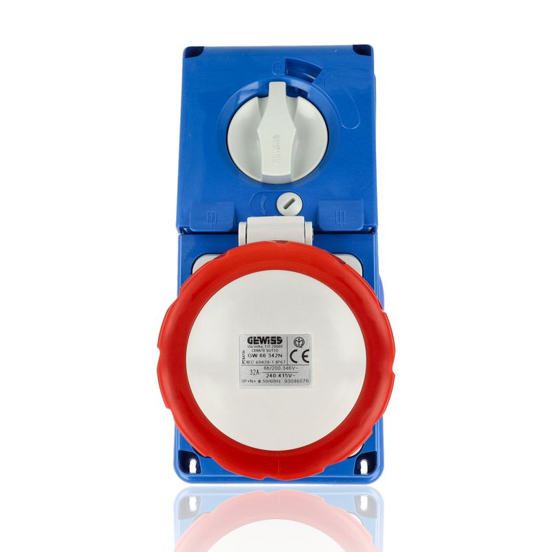 GEWISS GW66342N - Presa Interbloccata Verticale 3P+N+T 32A 400V IP67 Fusibili