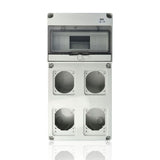 GEWISS GW68003N - Quadretto DIN di distribuzione industriale da parete, 10 moduli +2 FLANGE IEC 16A + 2 IEC 16/32 A, IP65