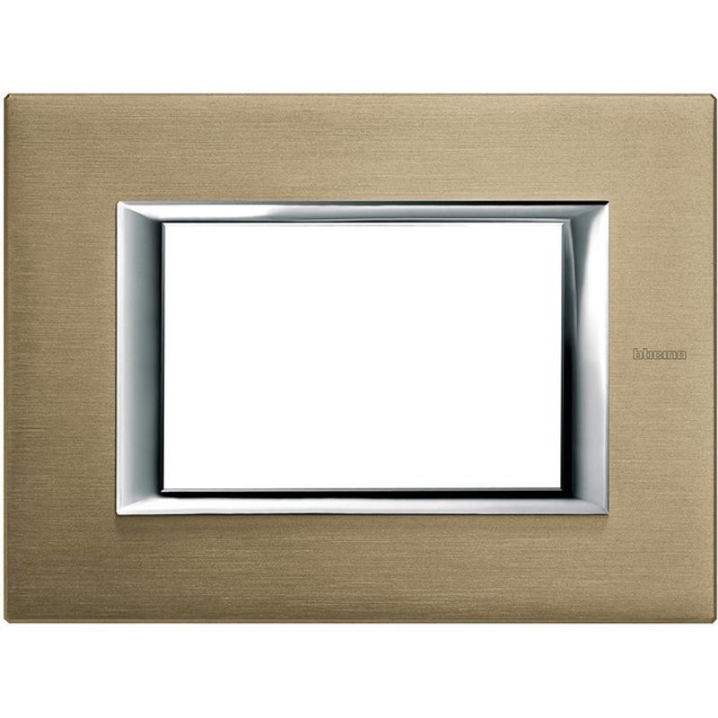 BTICINO HA4803NX - Placca rettangolare Axolute 3 moduli Titanio Spazzolato