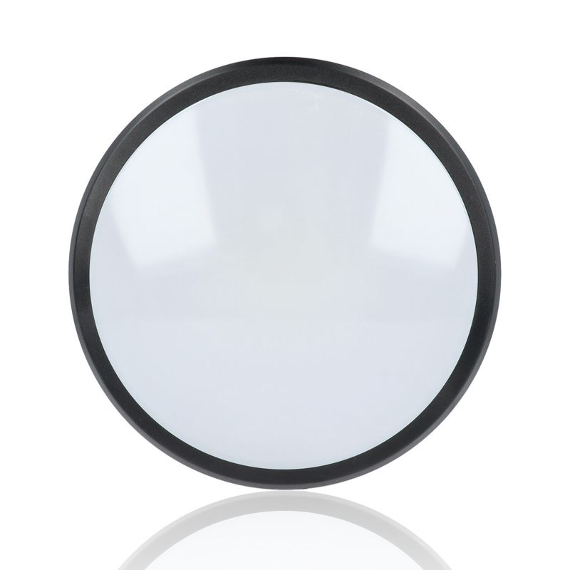 Plafoniera LED tonda con rilevatore di presenza, 12W, 220Vac, Luce Naturale, Nera