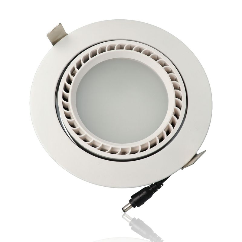 Faretto LED rotondo da incasso diam.189mm, orientabile, 30W, 220Vac, con regolazione temperatura luce (Calda - Naturale - Fredda) - Bianco