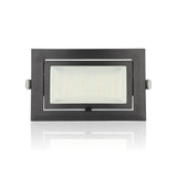 Faretto LED rettangolare da incasso mis.246x156mm, orientabile, 40W, 220Vac, con regolazione temperatura luce (Calda - Naturale - Fredda) - Nero